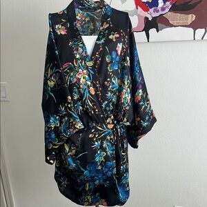 Zara Black Floral Wrap Dress
